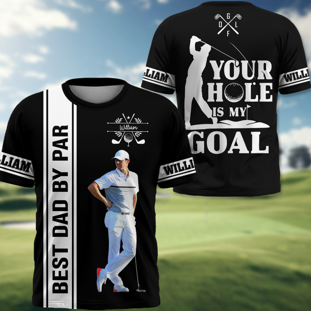 Personalized Best Dad By Par Golf Polo Shirt, Dad Golf Shirt, Custom Name Golf Polo Shirt, Gift For Golf Lovers T1807