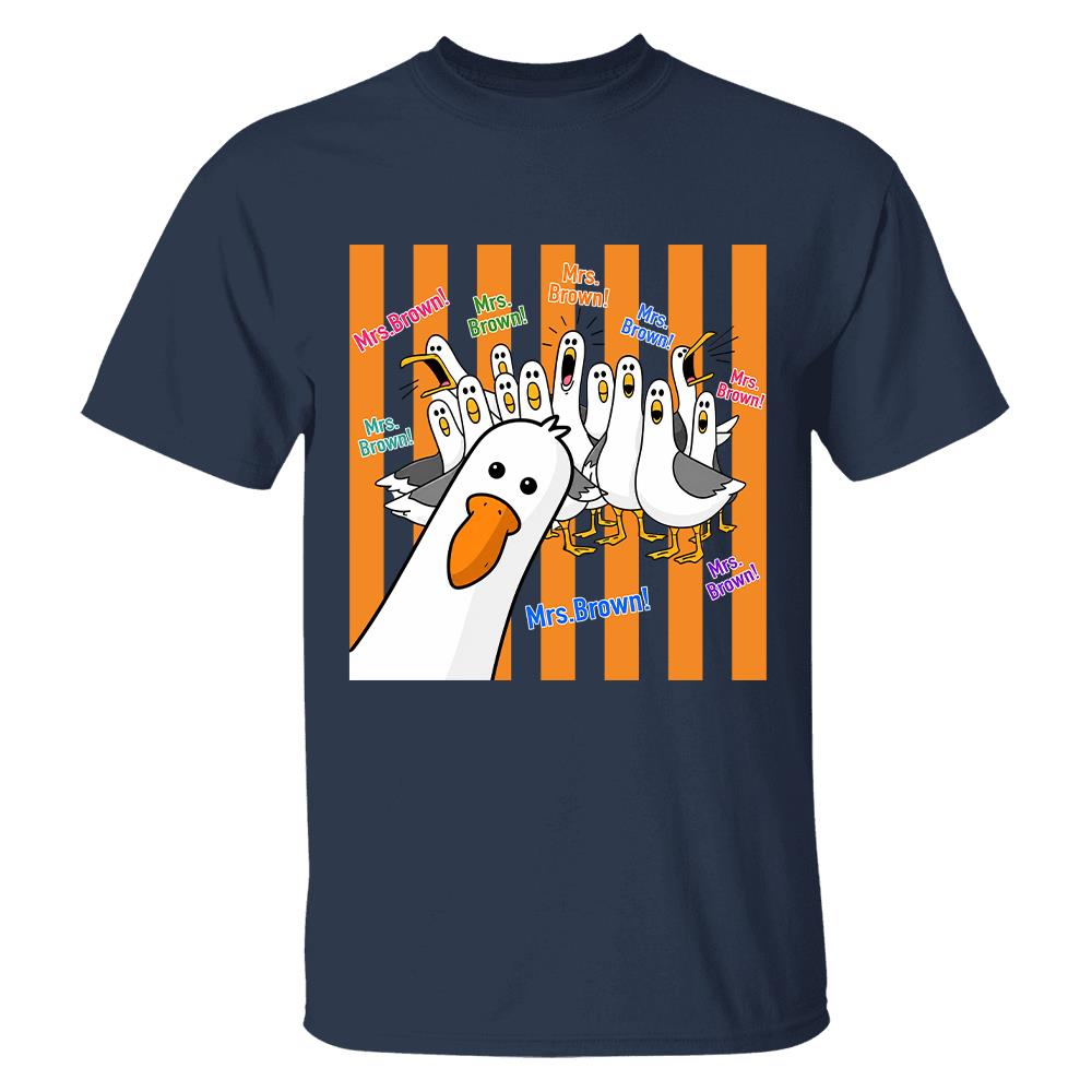 Custom Funny Seagulls Teacher Name Shirt, Teacher Appreciation Gift L0411 Hv01