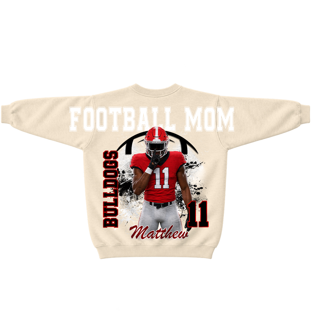 Custom Football Mama Sweatshirt, Sports Mama Hoodie, Large Back Graphic Team Name L0411 TH23