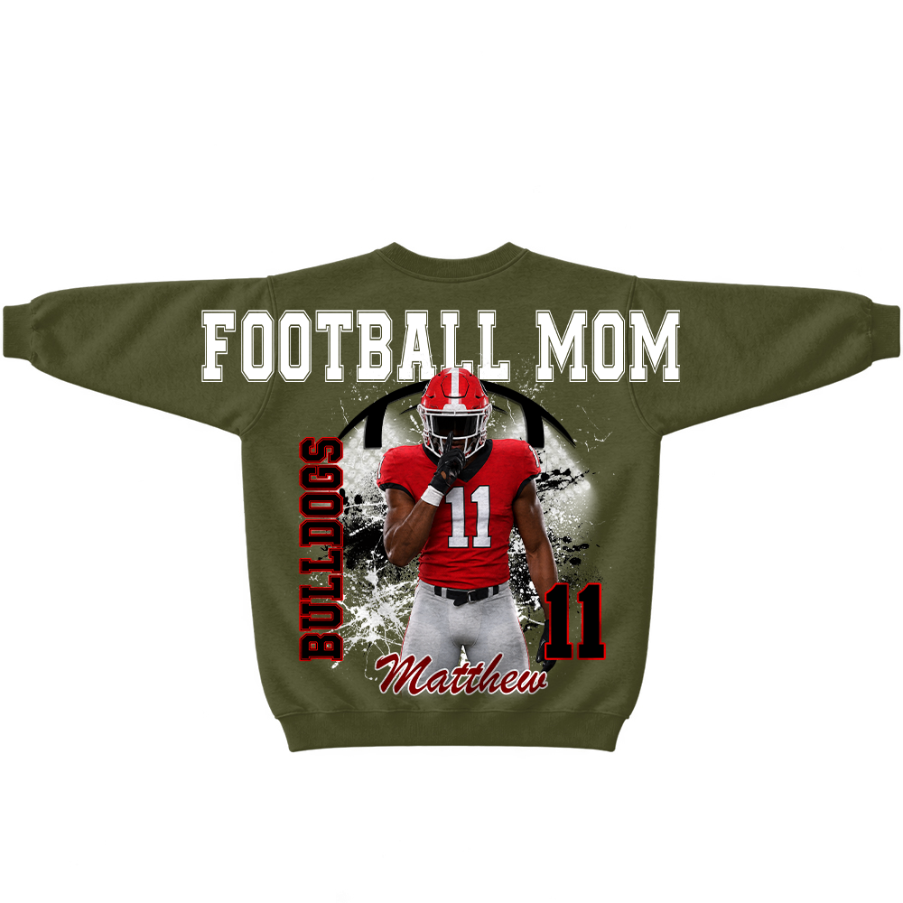 Custom Football Mama Sweatshirt, Sports Mama Hoodie, Large Back Graphic Team Name L0411 TH23