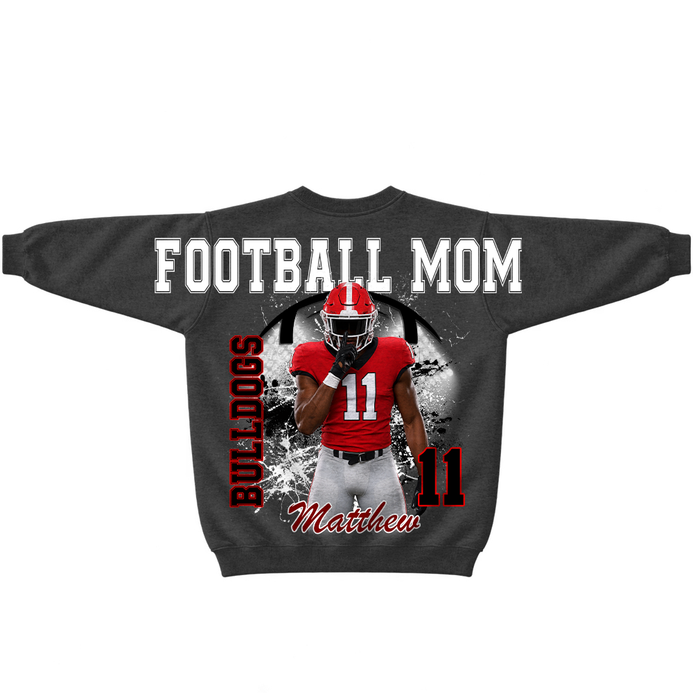 Custom Football Mama Sweatshirt, Sports Mama Hoodie, Large Back Graphic Team Name L0411 TH23