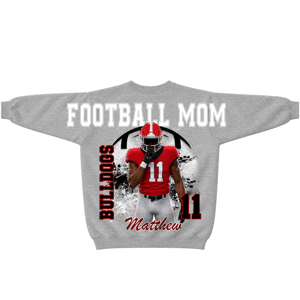 Custom Football Mama Sweatshirt, Sports Mama Hoodie, Large Back Graphic Team Name L0411 TH23