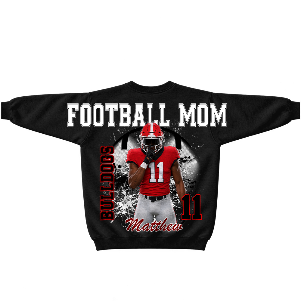 Custom Football Mama Sweatshirt, Sports Mama Hoodie, Large Back Graphic Team Name L0411 TH23