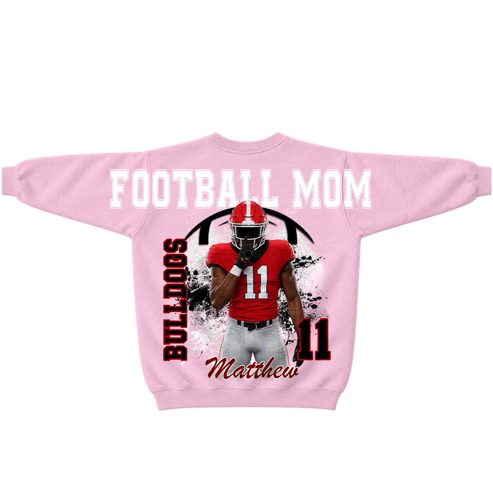Custom Football Mama Sweatshirt, Sports Mama Hoodie, Large Back Graphic Team Name L0411 TH23