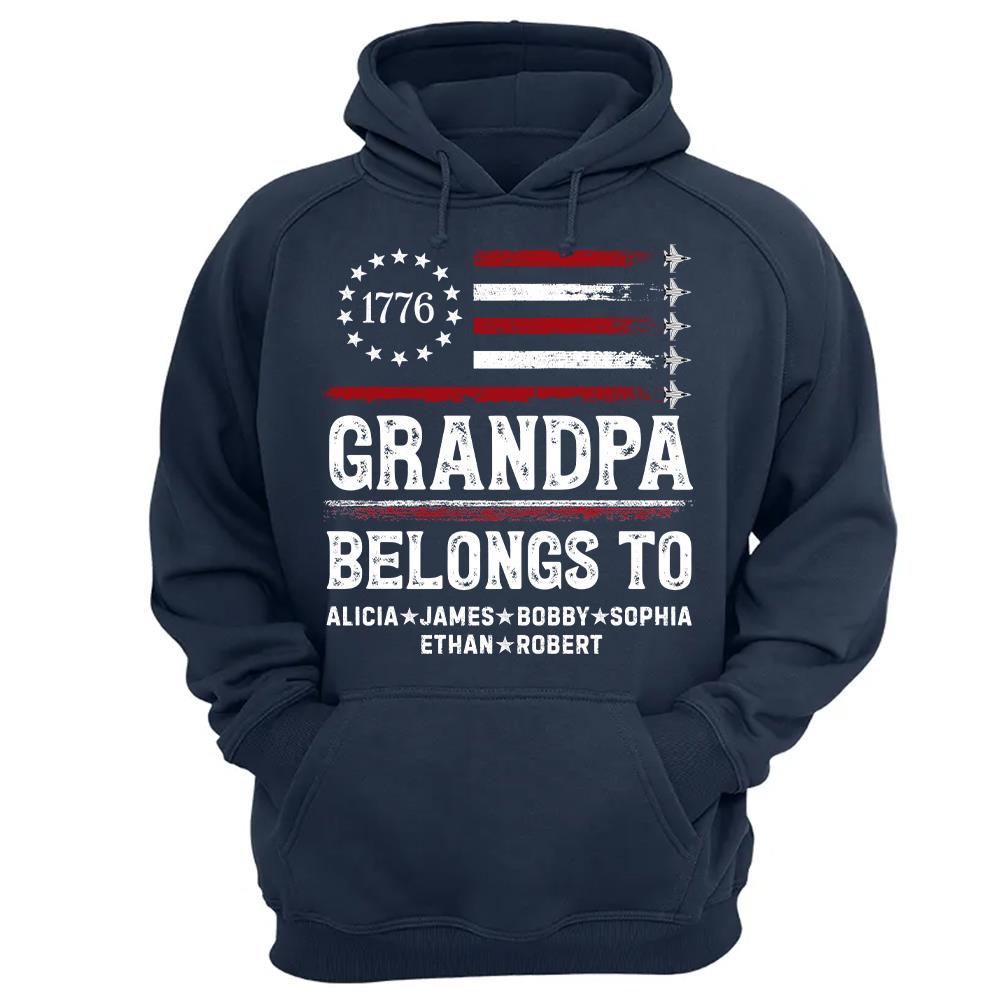 Proud American Grandpa Custom Kids Names Father's Day Gift For Dad, Grandpa L0411 Hv01