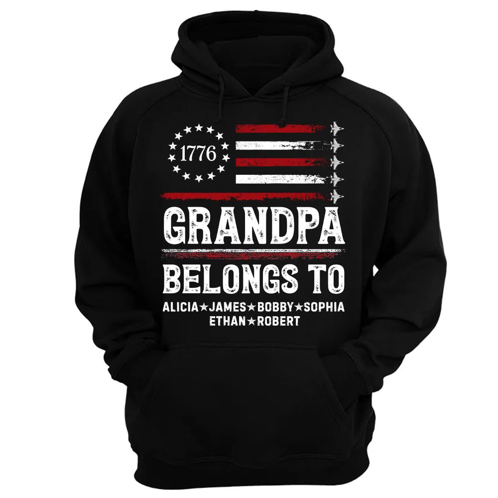 Proud American Grandpa Custom Kids Names Father's Day Gift For Dad, Grandpa L0411 Hv01