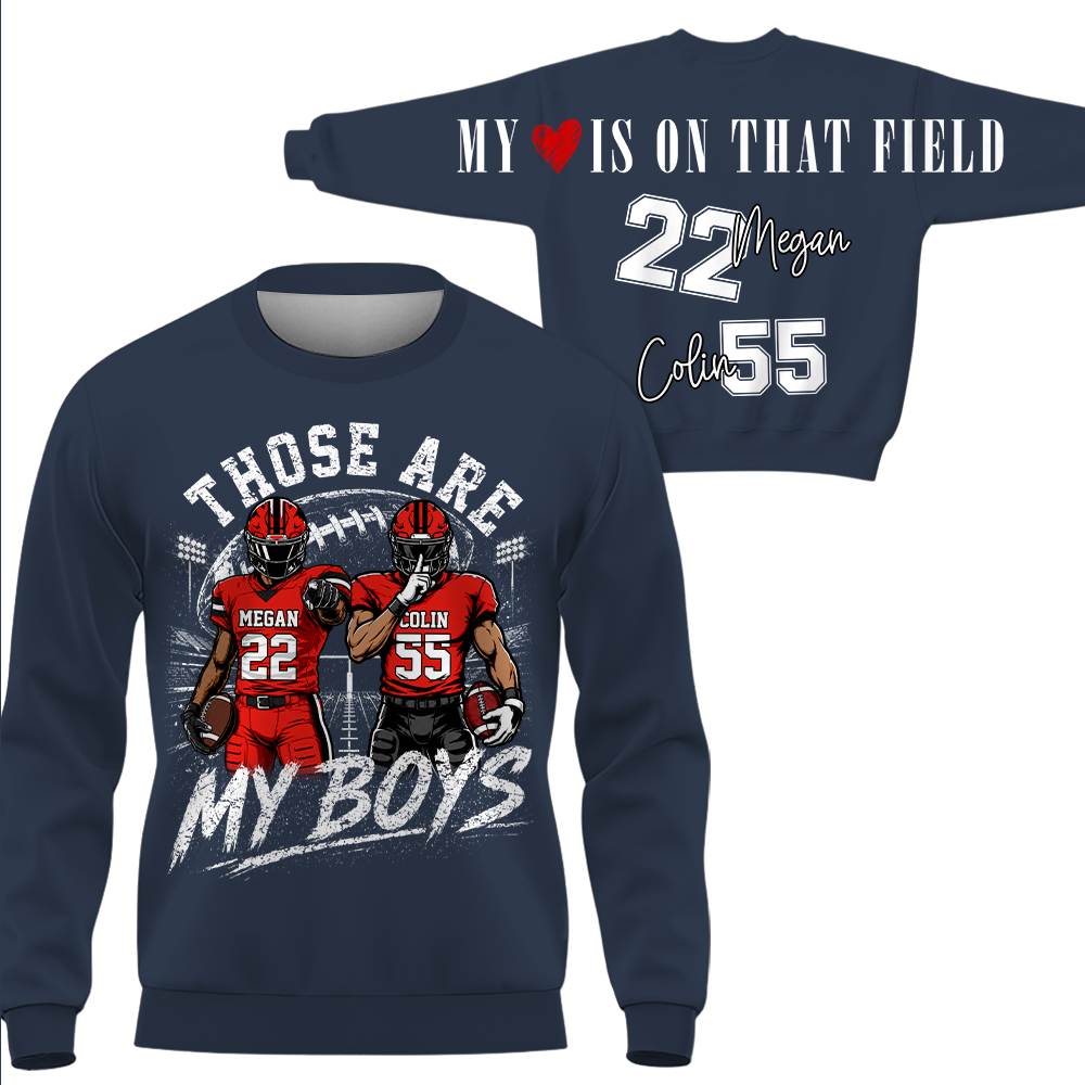 Personalized Those Are My Boys Football Mom Shirt, Custom Sports Mom Gameday Shirt T1807 Hv01