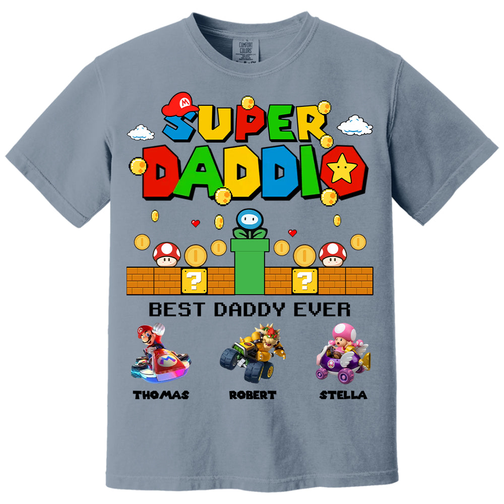 Super Daddio It's A Me Daddy, Personalized Daddio Shirt With Kids Name Custom, Father's Day Gift For Husband, Dad, Grandpa MI209 Li29