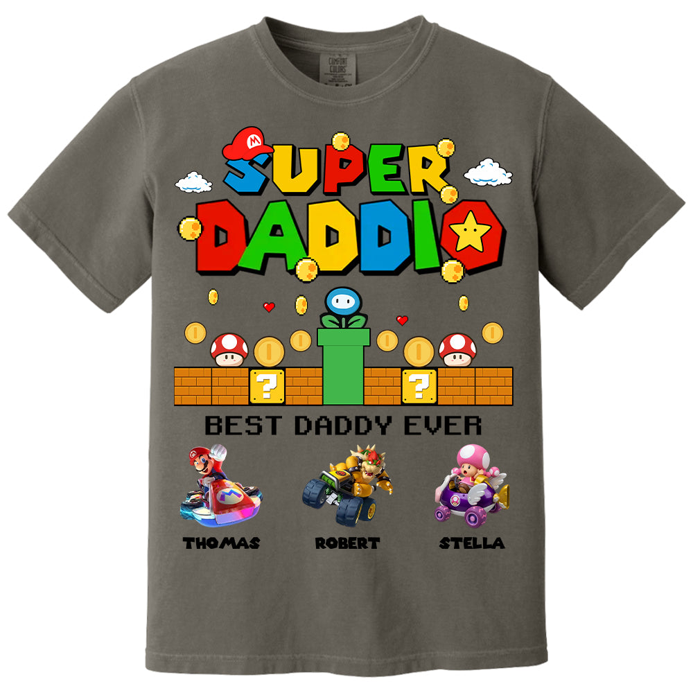 Super Daddio It's A Me Daddy, Personalized Daddio Shirt With Kids Name Custom, Father's Day Gift For Husband, Dad, Grandpa MI209 Li29