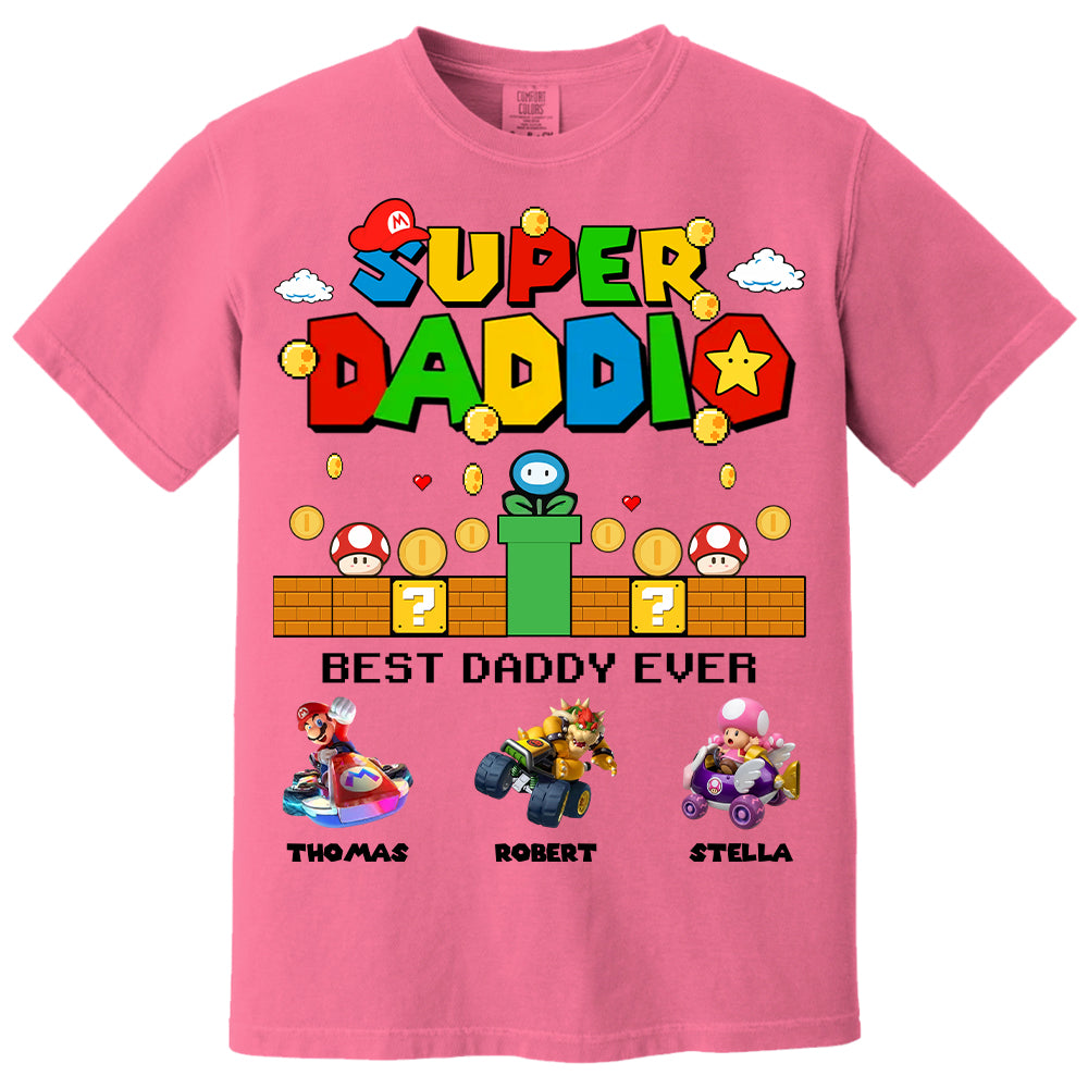 Super Daddio It's A Me Daddy, Personalized Daddio Shirt With Kids Name Custom, Father's Day Gift For Husband, Dad, Grandpa MI209 Li29
