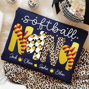 Personalized Softball Mama Shirt, Custom Softball Sports Grandma Nickname Shirt