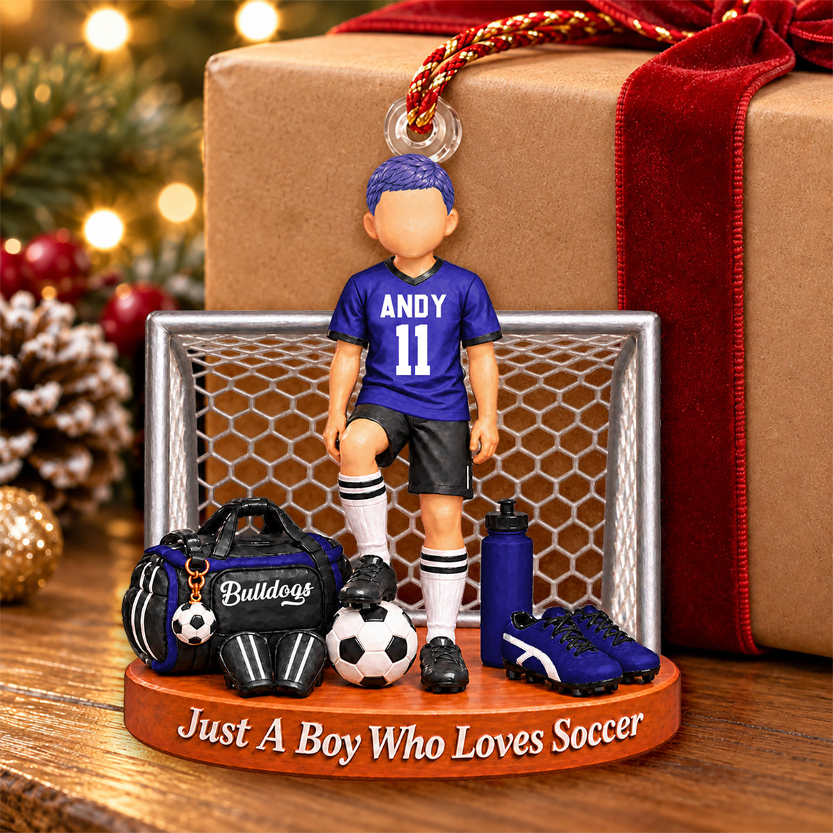 Just A Boy Who Loves Soccer, Personalized Soccer Ornament, Custom Player Name Gift, Gift For Soccer Players Soccer Lover MI209 Nh00