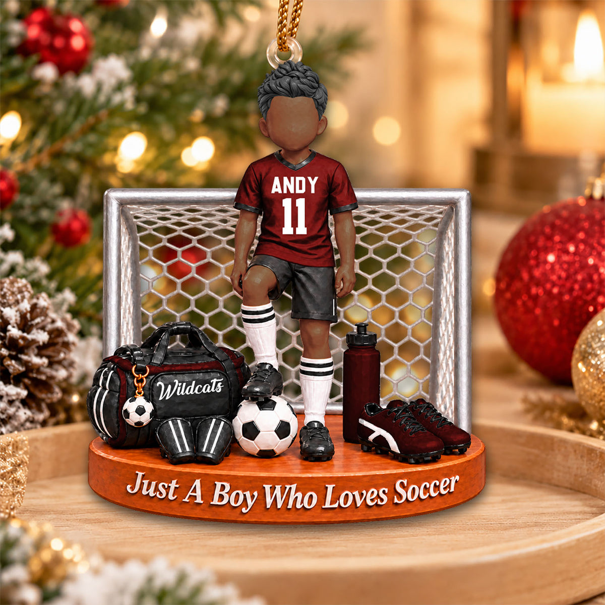 Just A Boy Who Loves Soccer, Personalized Soccer Ornament, Custom Player Name Gift, Gift For Soccer Players Soccer Lover MI209 Nh00