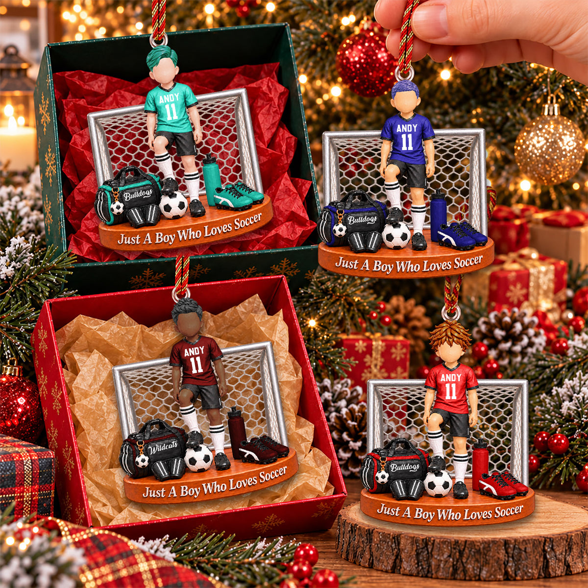 Just A Boy Who Loves Soccer, Personalized Soccer Ornament, Custom Player Name Gift, Gift For Soccer Players Soccer Lover MI209 Nh00