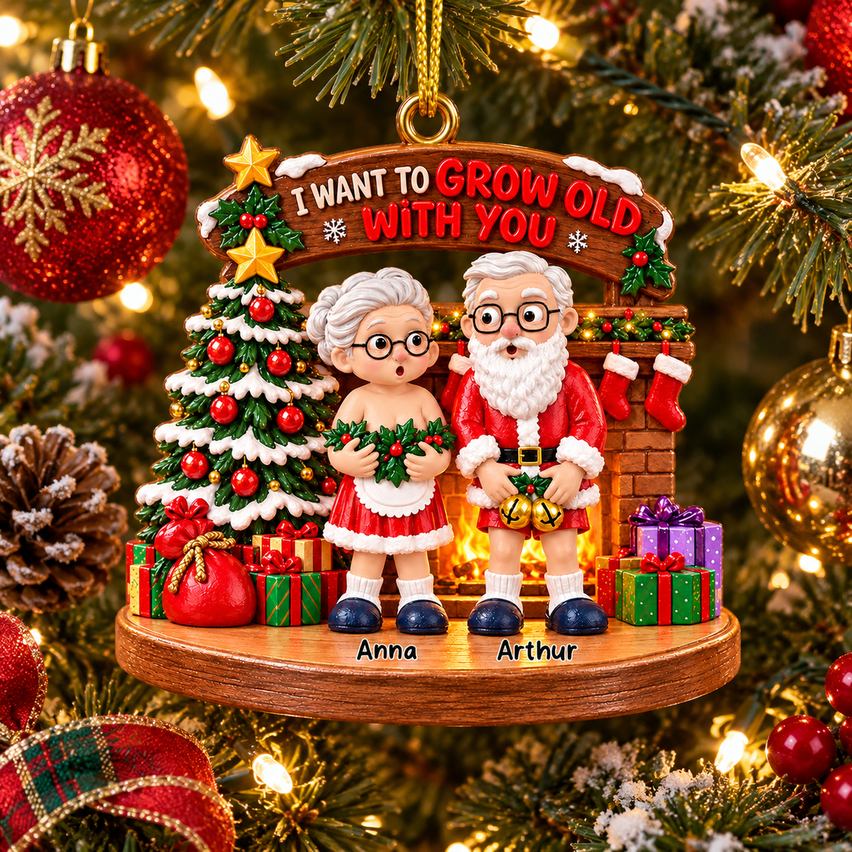 I Want To Grow Old With You - Personalized Couple Ornament New VH01