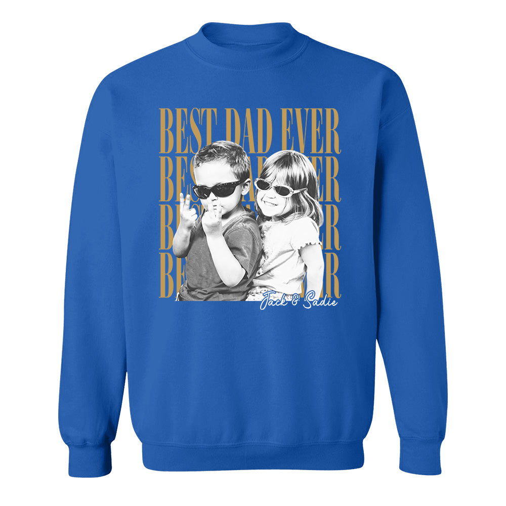 Pullover HoodieCustom Dad Vintage Photo Shirt Personalized Fathers Day Shirt With Kids Photo, Funny Dad Shirt, Best Dad Ever Shirt, New Dad Gift Vh01