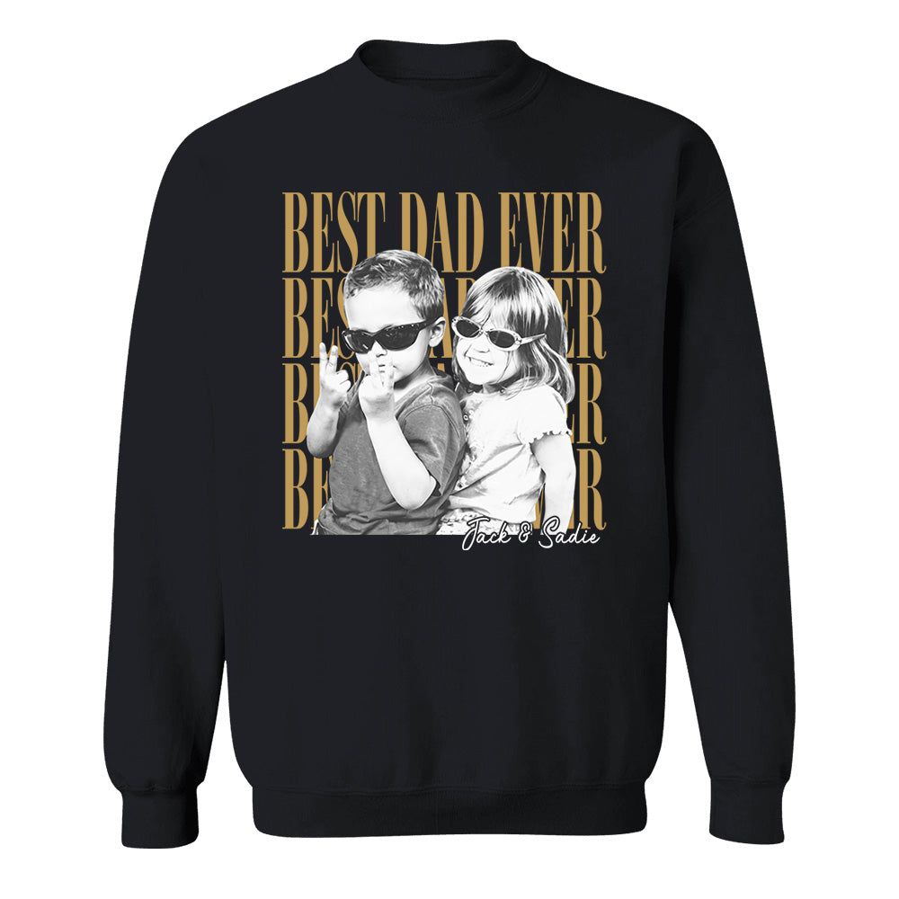 Pullover HoodieCustom Dad Vintage Photo Shirt Personalized Fathers Day Shirt With Kids Photo, Funny Dad Shirt, Best Dad Ever Shirt, New Dad Gift Vh01