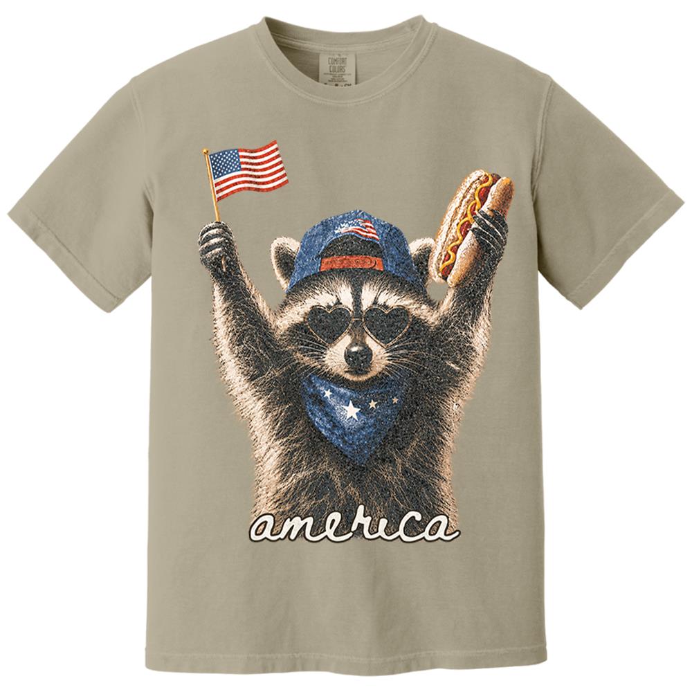 Custom Photo Pet, Feral & Free Racoon Shirt, 4th of July Shirt, USA Independence Day Shirt, Funny Raccoon Tee, Patriotic Shirt, July 4th Gift Nh00