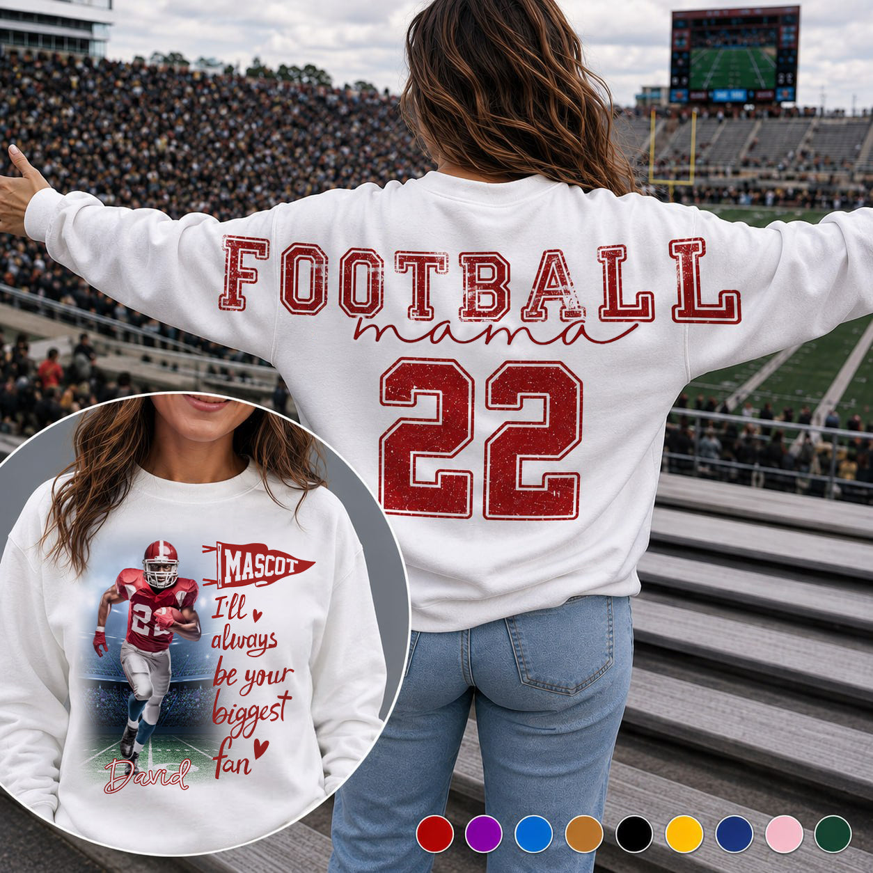 Football Mama - Personalized Shirt For Football Lover - Custom Photo Football Player NA04 VH01