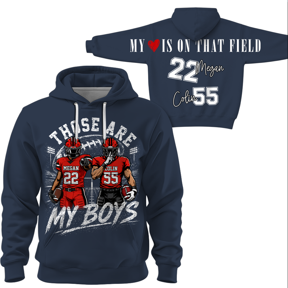 Personalized Those Are My Boys Football Mom Shirt, Custom Sports Mom Gameday Shirt T1807 Hv01