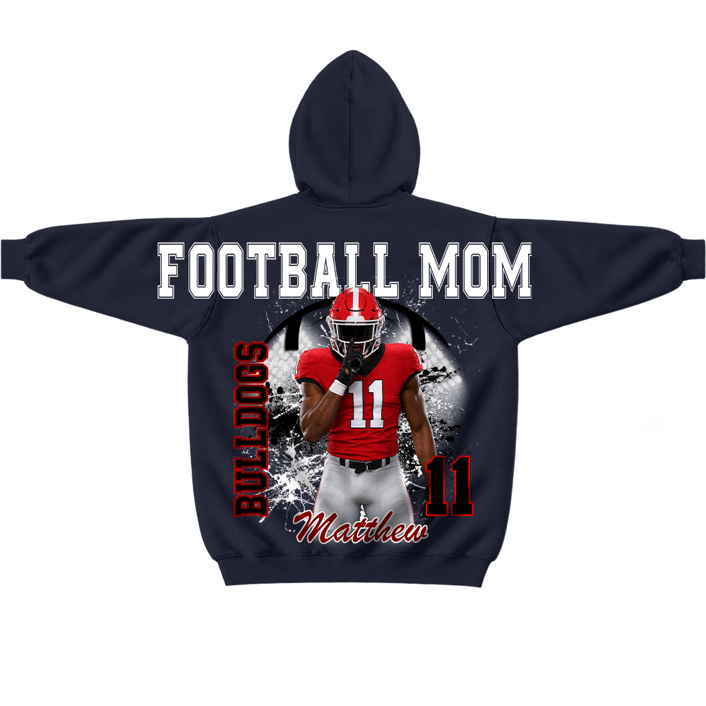 Custom Football Mama Sweatshirt, Sports Mama Hoodie, Large Back Graphic Team Name L0411 TH23