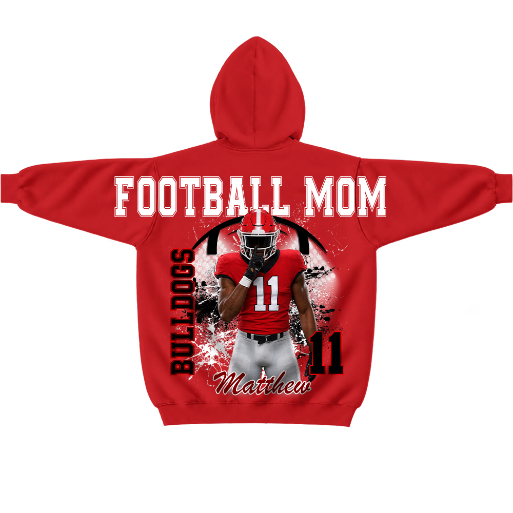 Custom Football Mama Sweatshirt, Sports Mama Hoodie, Large Back Graphic Team Name L0411 TH23