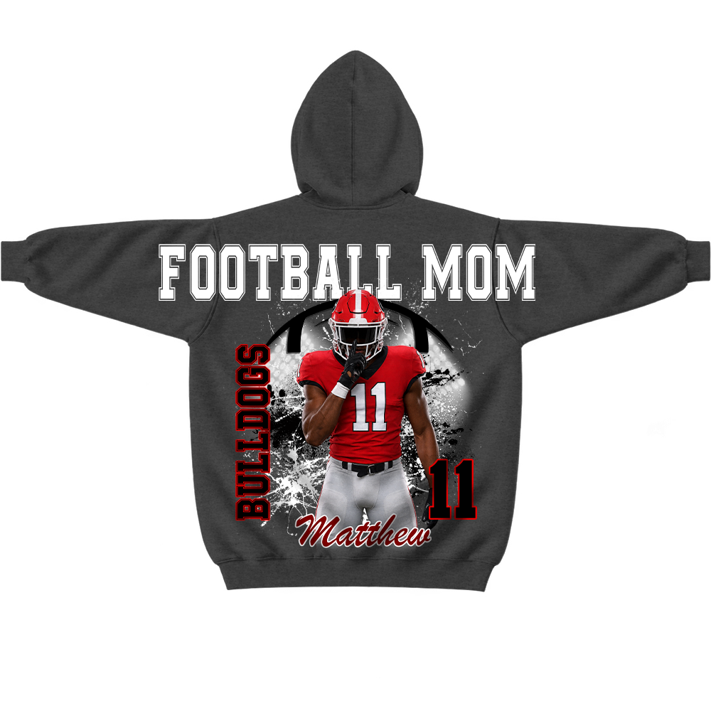 Custom Football Mama Sweatshirt, Sports Mama Hoodie, Large Back Graphic Team Name L0411 TH23
