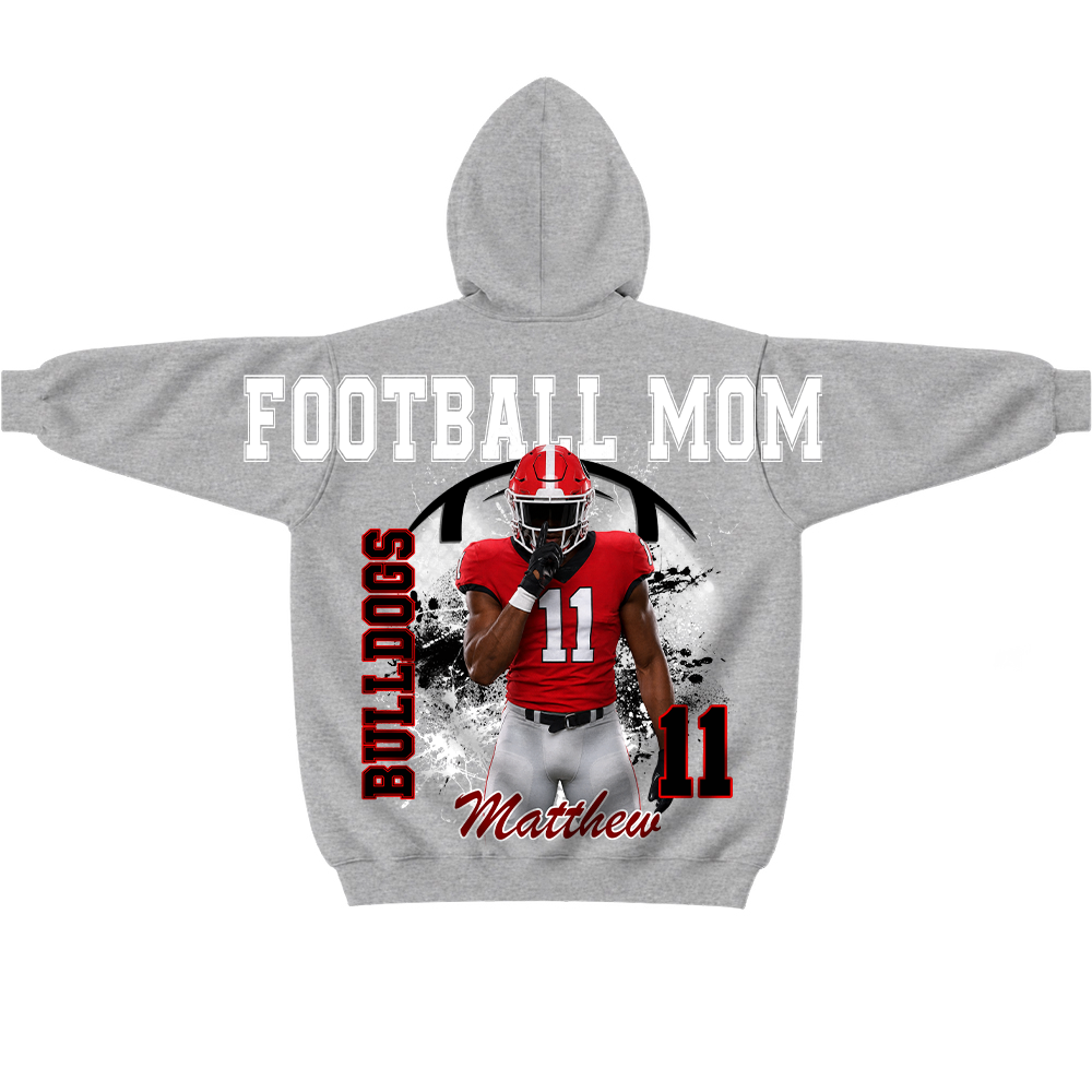 Custom Football Mama Sweatshirt, Sports Mama Hoodie, Large Back Graphic Team Name L0411 TH23