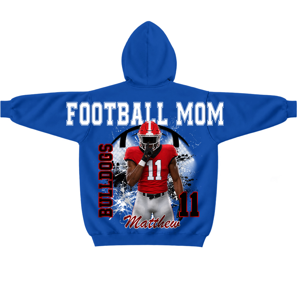 Custom Football Mama Sweatshirt, Sports Mama Hoodie, Large Back Graphic Team Name L0411 TH23