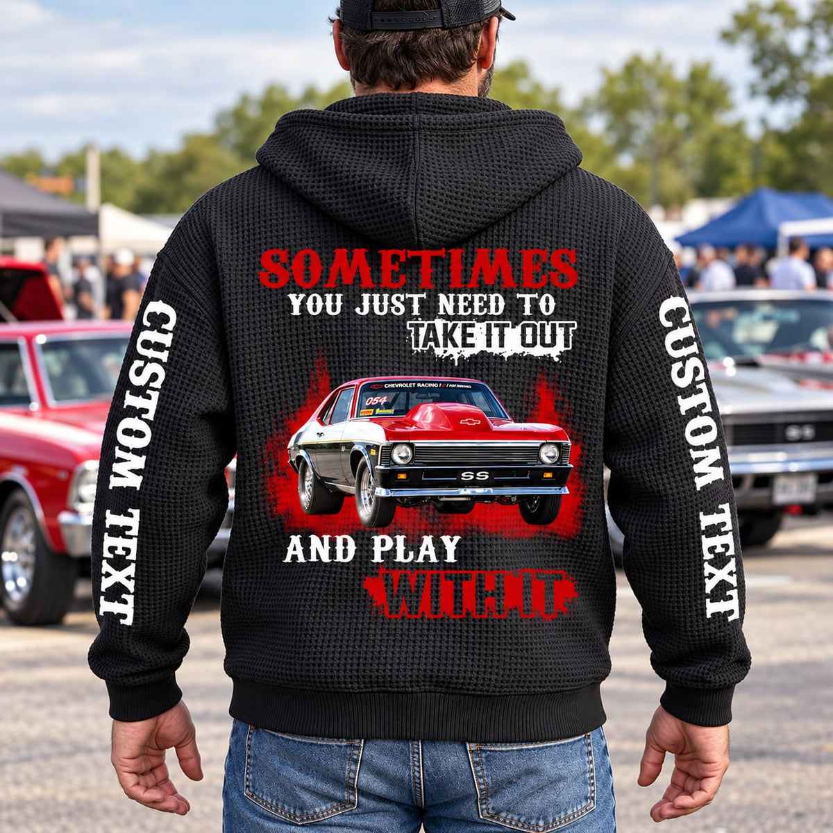 Take It Out & Play - Personalized Classic Car Photo Quarter Zip Hoodie - Gift For Car Lovers A2110 T24