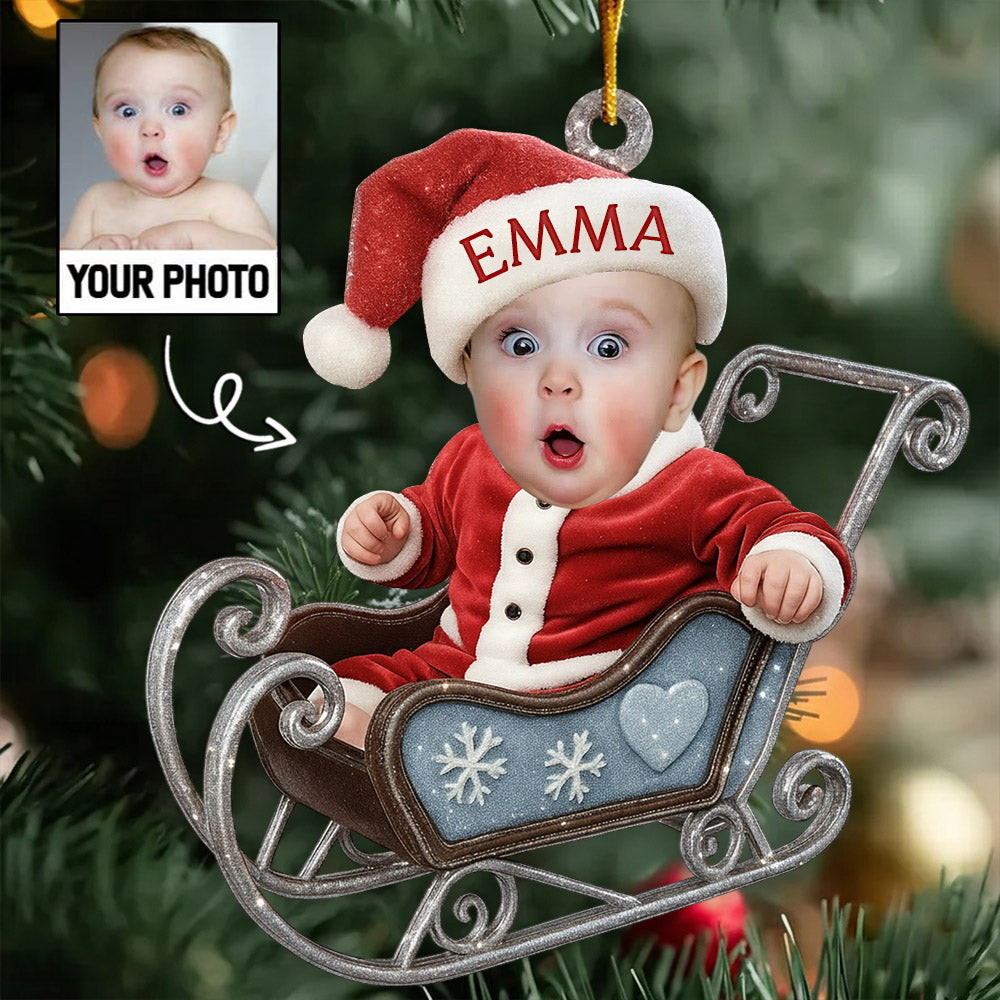 Baby's First Christmas Ornament, Personalized Newborn Christmas Ornament, Acrylic Christmas Ornament For Custom Baby, New Baby Gift