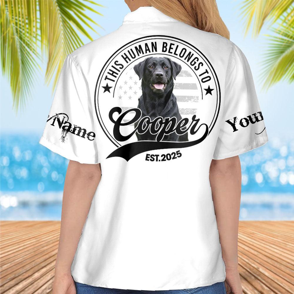 This Human Belongs To Personalized Hawaiian Shirt Gift For Dog Lover T1807 T24