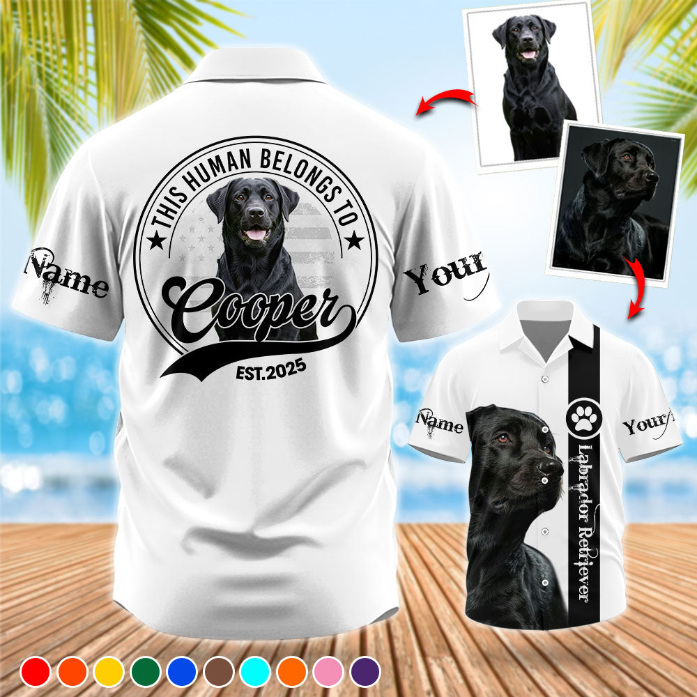 This Human Belongs To Personalized Hawaiian Shirt Gift For Dog Lover T1807 T24
