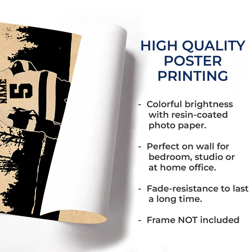 Custom Upload Photo Some Boys Are Just Born With Hockey In Their Souls Poster Canvas