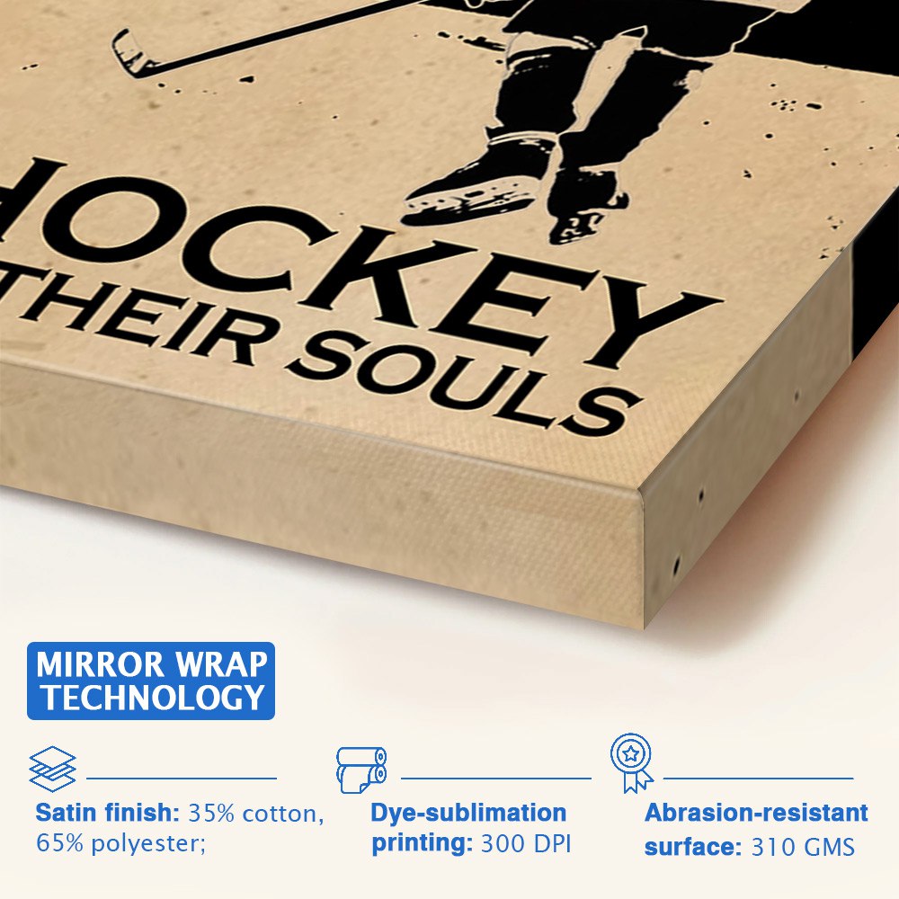 Custom Upload Photo Some Boys Are Just Born With Hockey In Their Souls Poster Canvas