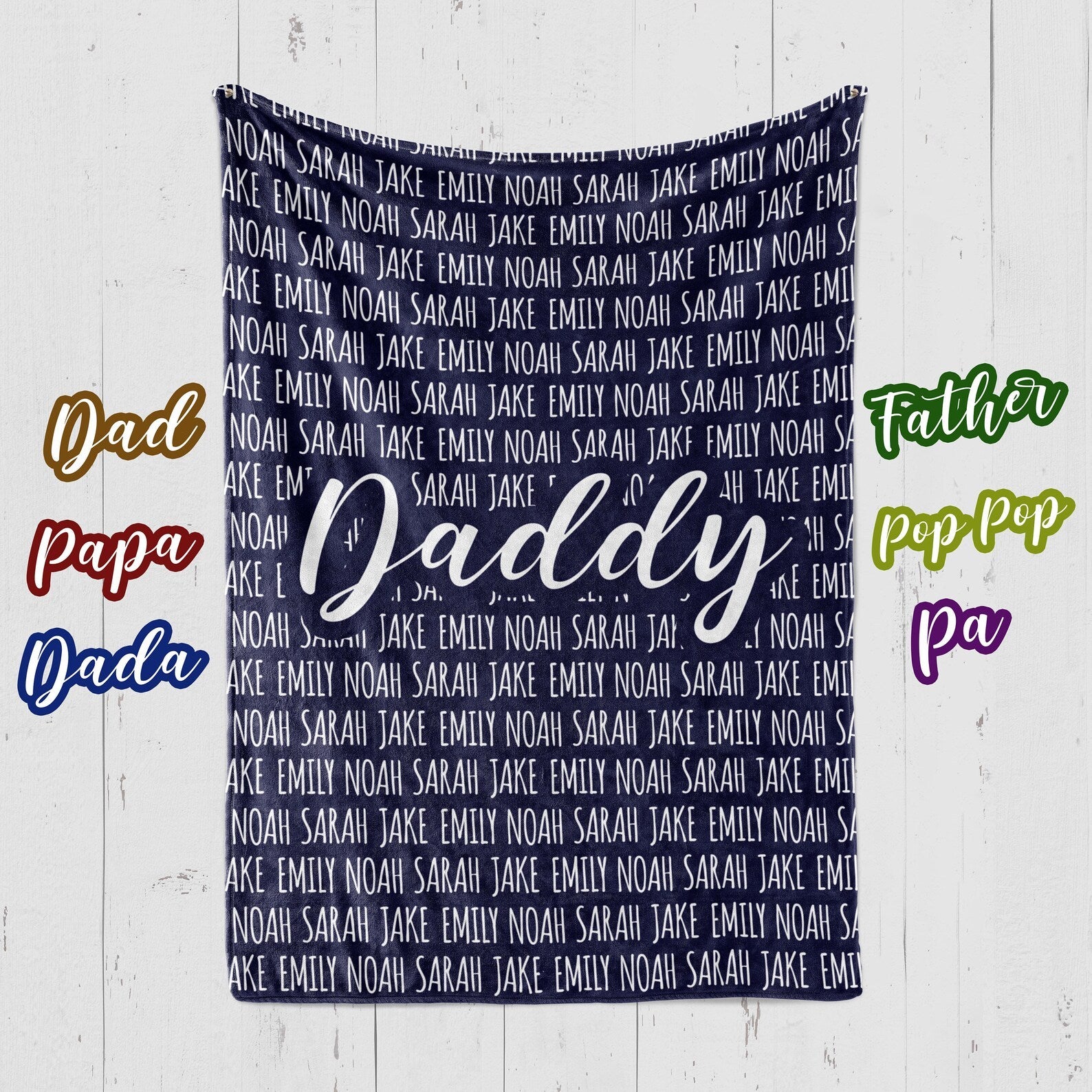 Personalized Grandma With Grandkids Names Blanket Gift For Grandma