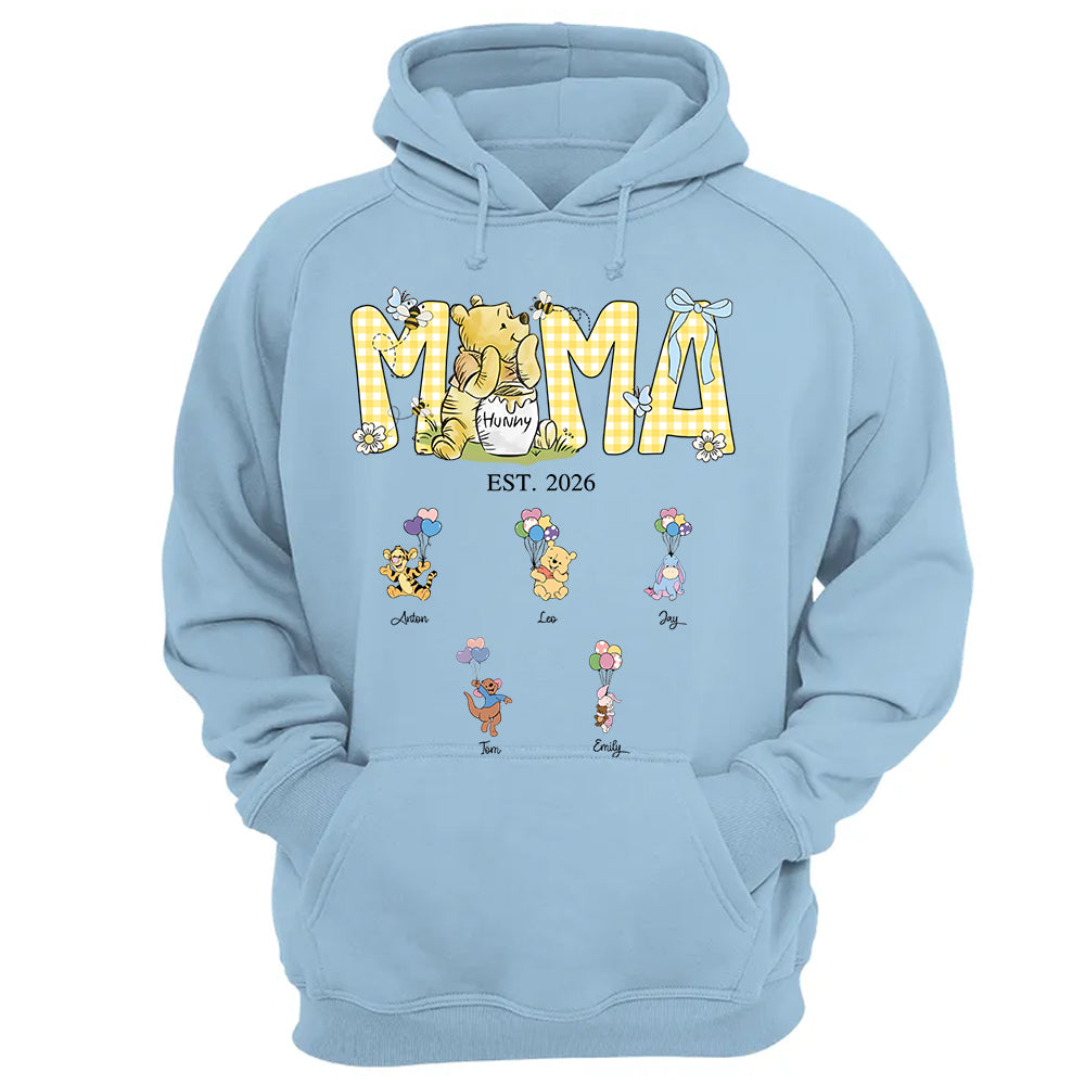 Custom Mama Bear Est And Grandkids Heart Shirts, Mama Est with Name On The Sleeve, Personalized Shirt Gift For Mom, Grandma, Custom Mother's Day Sweatshirt Shirt MI209