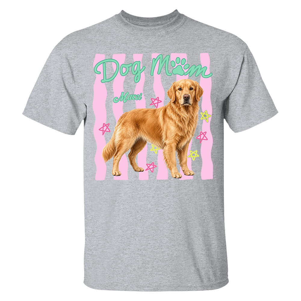Personalized Dog Mom Shirt, Everyday Striped Shirt, Preppy Dog Mama, Gift For Dog Lover T1807 Pt99