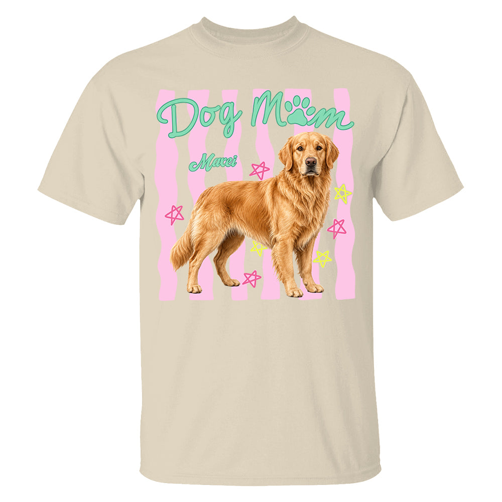 Personalized Dog Mom Shirt, Everyday Striped Shirt, Preppy Dog Mama, Gift For Dog Lover T1807 Pt99