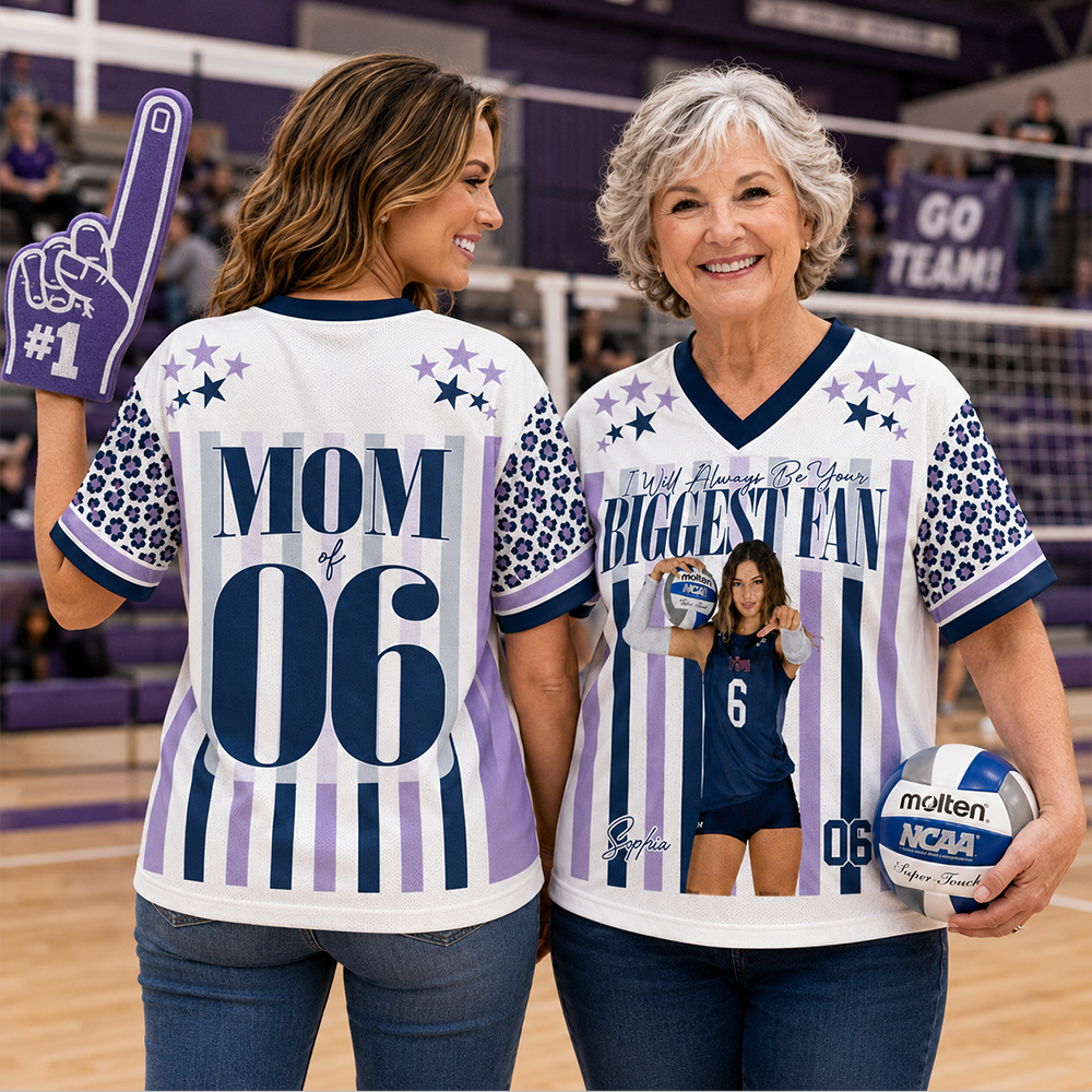 Personalized Volleyball Player Photo Shirt, Vintage Retro Bootleg “I Will Always Be Your Biggest Fan” Game Day Gift for Mom, Dad & Grandma Hv01