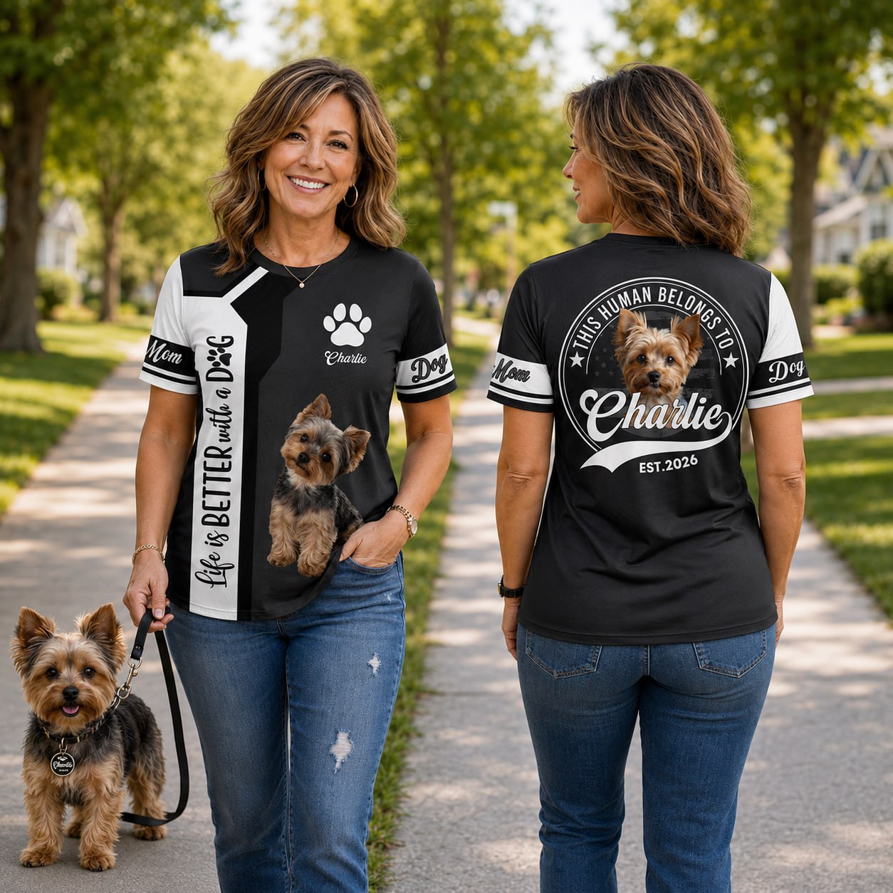 Life Is Better With A Dog, Yorkshire Terrier, Personalized Dog Mom Dog Dad Shirt, Gift For Dog Lover T1807 T24