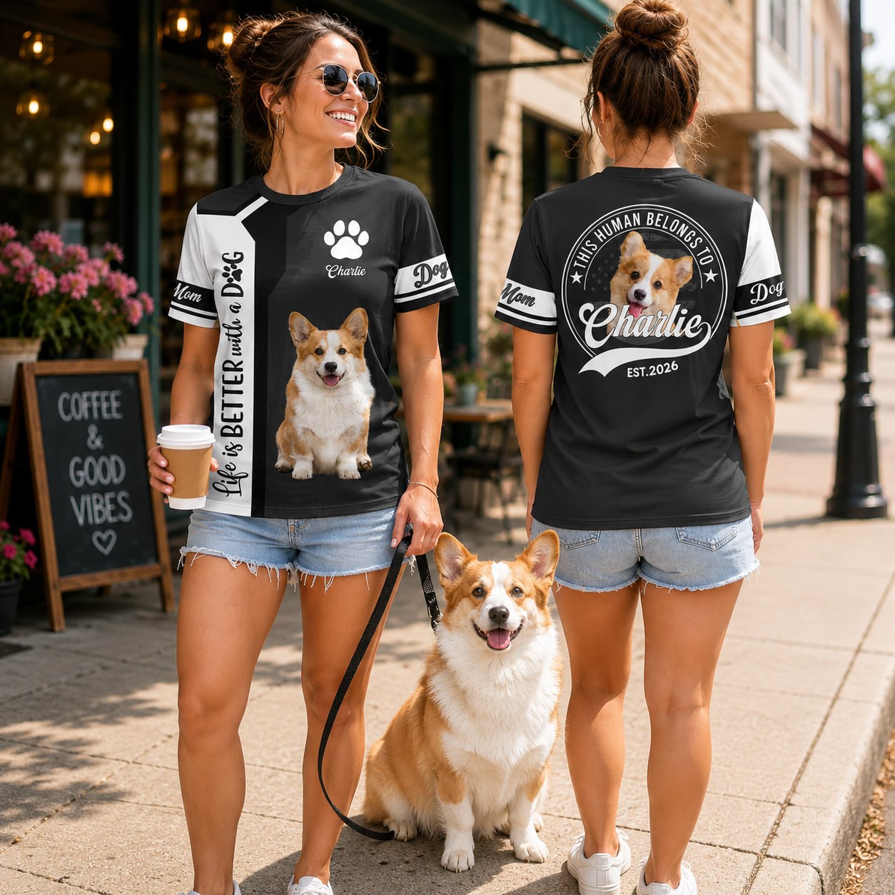 Life Is Better With A Dog, Welsh Corgi, Personalized Dog Mom Dog Dad Shirt, Gift For Dog Lover T1807 T24