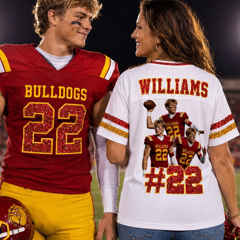 Football Mom Jersey - Personalized Shirt For Football Family Custom Photo Player NA04 T24