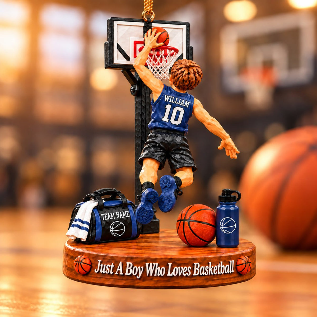 Custom Just A Boy Who Loves Basketball Ornament, Christmas Tree Decoration, Basketball Gift Na02 T24 NT01