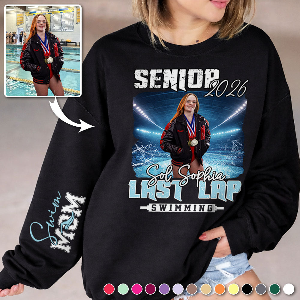 Senior Last Lap Shirt - Custom Photo Swimmer Shirt - Swimmer Senior Night Gift A2110