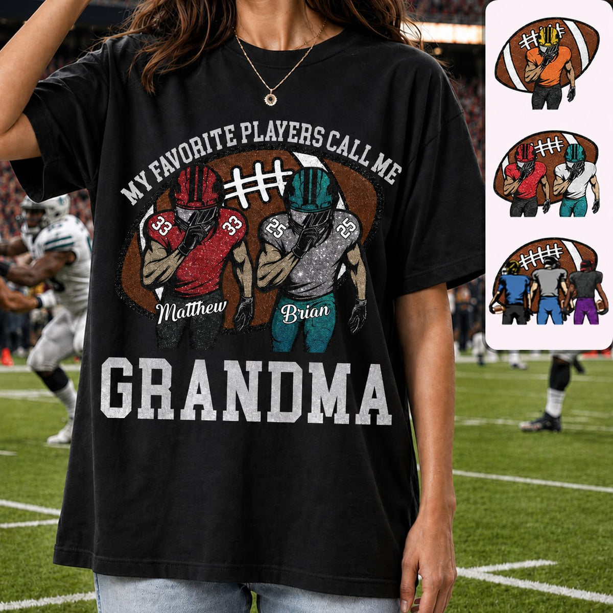 My Favorite Player Call Me Mom Grandma Personalized Football Mom Grandma Shirt Gift For Sport Family T1807 TH23