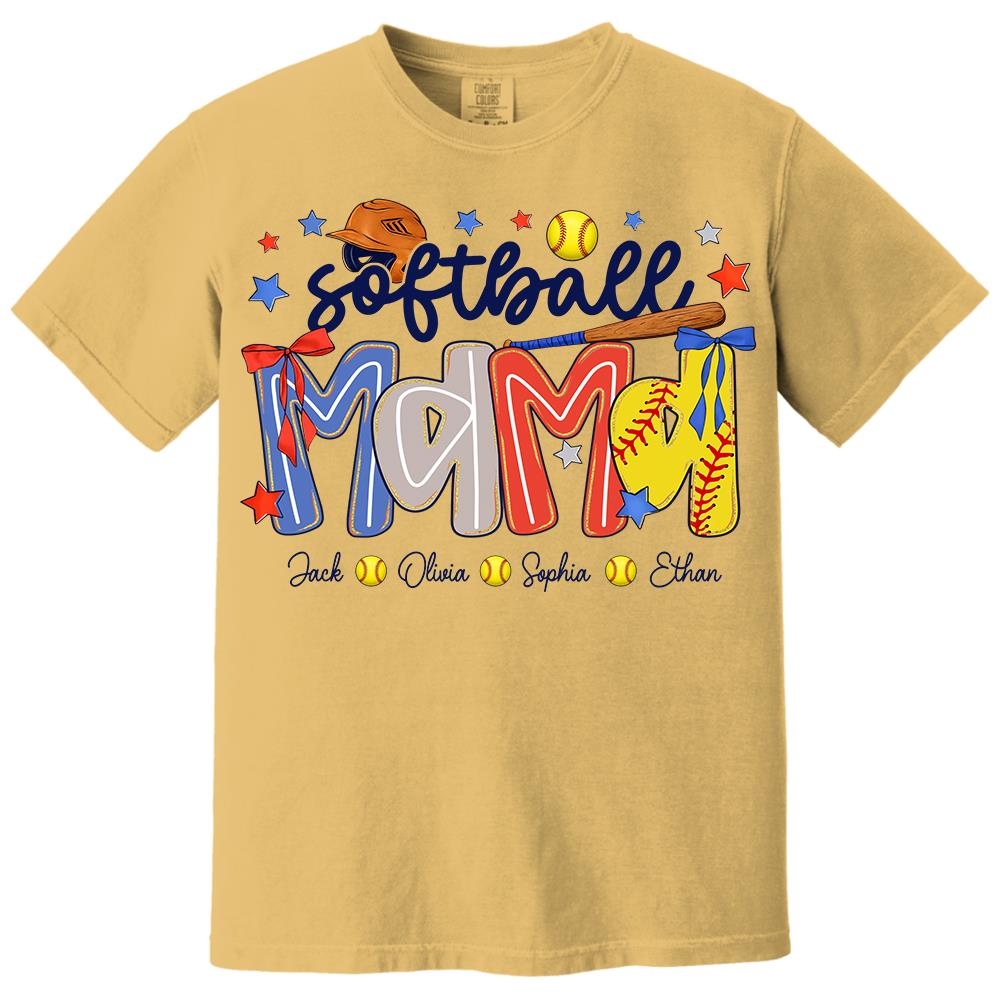 Personalized Softball Mama Shirt, Custom Softball Sports Grandma Nickname Shirt