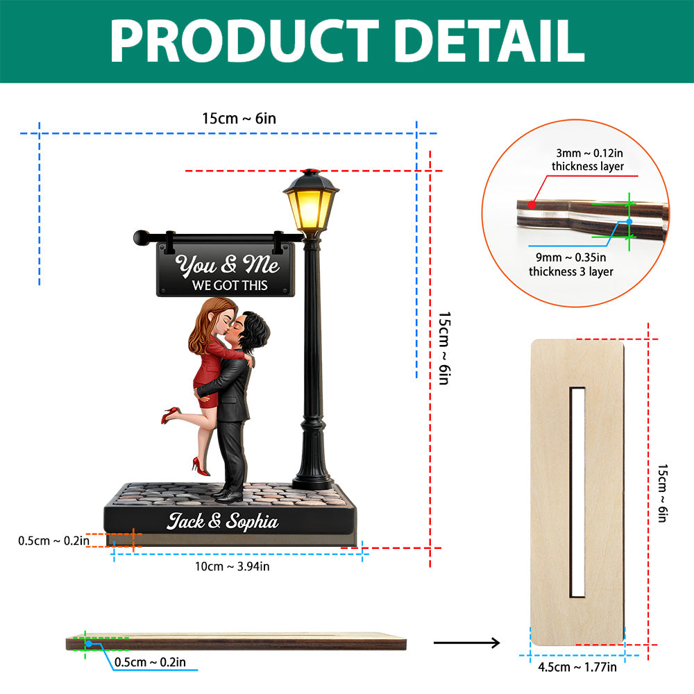 Timeless Love Under The Light - Personalized Wooden Plaque - Heartfelt Valentine's Day Gift For Couple Na02 T24