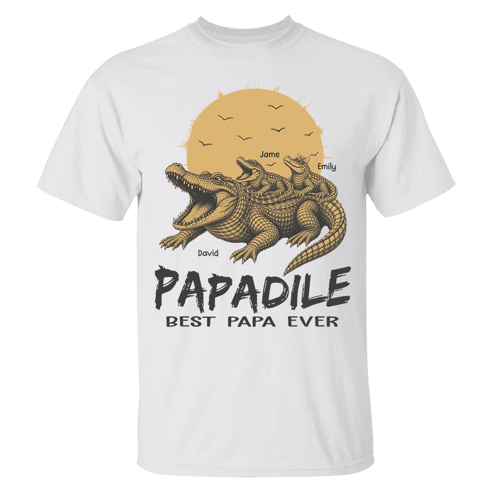Custom Papadile Crocodile Papa Shirt, Alligator Dad Gift L0411 Hv01