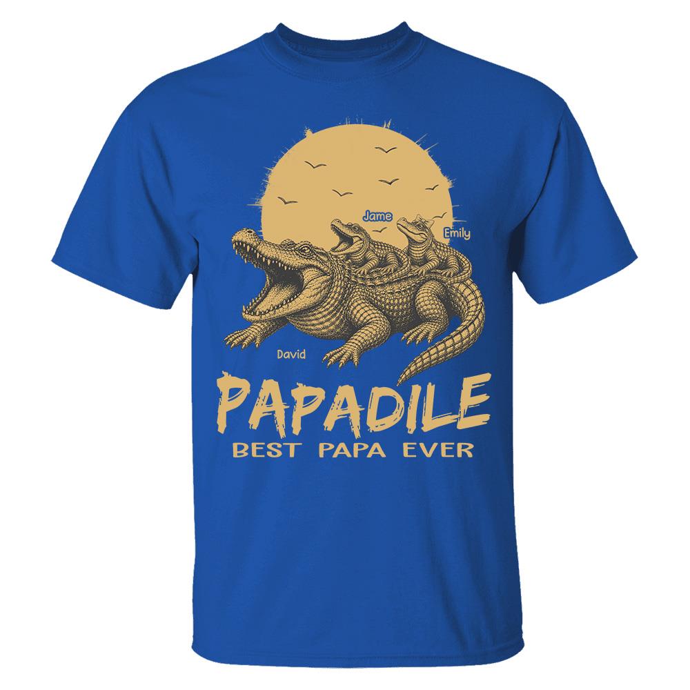 Custom Papadile Crocodile Papa Shirt, Alligator Dad Gift L0411 Hv01
